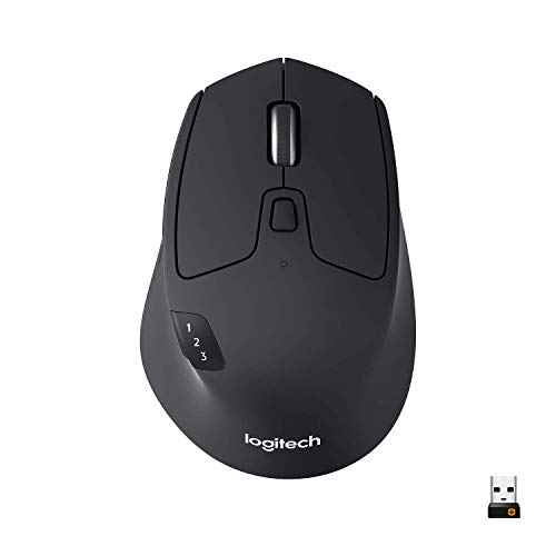Logitech M720 Wireless Triathlon Mouse with Bluetooth for PC with Hyper-Fast Scrolling and USB...